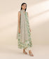 Women's Unstitched Cotton Viscose Green Printed 3 Piece Suit